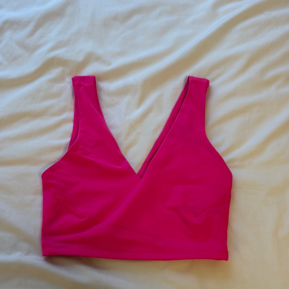 Free People Movement Pink V-Neck Crop Top